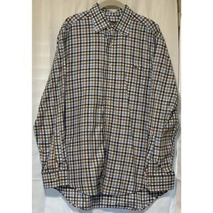 VINEYARD VINES Tucker Shirt LONG SLEEVE BUTTON OXFORD WHALE WHITE/BLUE/BROWN MED